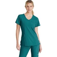 Skechers Womens V-Neck Scrub Top Teal Blue XS SK102TEALXS WIS11651