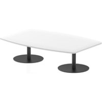 Italia 1800mm High Gloss Coffee Table White Top 475mm High Black Leg