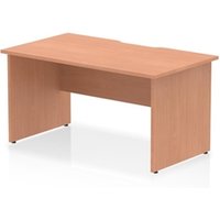 Impulse 1400 x 800mm Scalloped Edge Straight Office Desk Beech Top