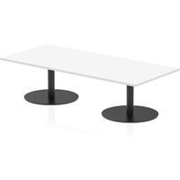 Italia 1800 x 800mm Rectangular Coffee Table White Top Black Leg