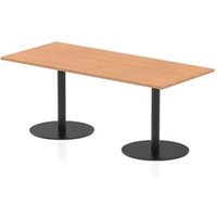 Italia 1800 x 800mm Poseur Table Oak Top H:720mm Black Leg