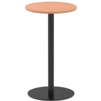 Italia 600mm Poseur Round Table Beech 1145mm High Black Leg