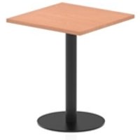 Italia 600mm Poseur Square Table Beech 720mm High Black Leg