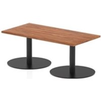 Italia 1200 x 600mm Rectangular Coffee Table Walnut Top Black Leg