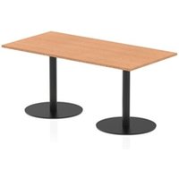 Italia 1600 x 800mm Rectangular Table Oak Top 720mm High Black Leg