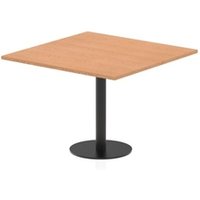 Italia 1000mm Poseur Square Table Oak Top 720mm High Black Leg