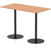 Italia 1600 x 800mm Rectangular Table Oak Top 1145mm High Black Leg