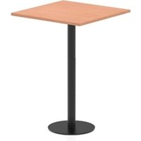 Italia 800mm Poseur Square Table Beech 1145mm High Black Leg