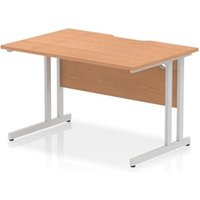 Impulse 1200 x 800mm Scalloped Edge Straight Office Desk Oak Top