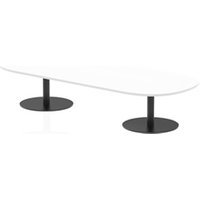 2400mm Boardroom Coffee Table White Top 475mm High Leg