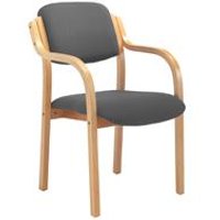 Renoir Wooden Frame Upholstered Stacking Armchair - Charcoal - Core