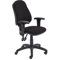 TC Office Calypso High Back Twin Lever Operator Chair with Height Adjustable Arms, Black