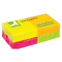 Q-Connect Quick Notes Sticky Notes 76 x 76mm Neon (Pack of 12) KF10508