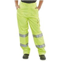 Beeswift Ladies Polycotton High Visibility Trousers Saturn Yellow 28