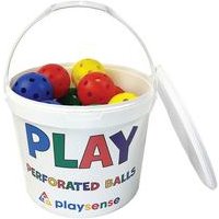 Playsense Perforated Ball Supplied in a Tub Assorted 9cm Pack of 24