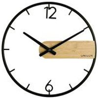 Unilux Circle Wall Clock Black/Bamboo 400189467 Unilux Circle Wall Clock Black/Bamboo 400189467