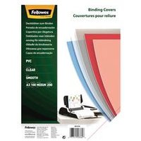 Fellowes Recycled A3 PVC Binding Covers Clear 200 Micron Pack of 100