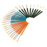 Hog Hair Round Short Paint Brushes FBASS