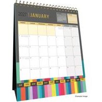 Collins Edge Rainbow Desk Calendar Month To View 2027 EDDC-27 CDEDDC27