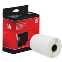 5 Star Black on White Labels for Dymo Printers (104x159mm)