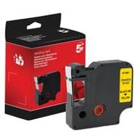 Five Non OEM Replacement Dymo 45018 on Yellow 12mm x 7m