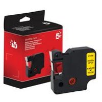 Five Non OEM Replacement Dymo 40918 on Yellow 9mm x 7m