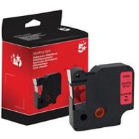 Five Non OEM Replacement Dymo 40917 on Red 9mm x 7m