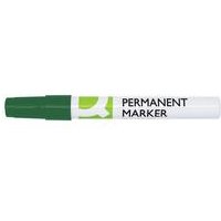 Q-Connect Permanent Markers, Bullet Tip, Green, Pack of 10