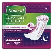 Depend Comfort Protect Maximum Night Pads Pack 6 C011337