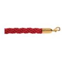 5 Star Braided Rope Red 1.8m with Polished Brass Ends FS632081