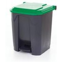 2Work Pedal Bin with Coloured Lid 30L Grey/Green 370x380x455mm 2W10768