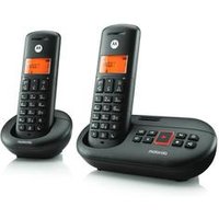 Motorola E212 Twin Dect Backlit Screen & Block Upto 10 Numbers With Answer Machine, Black