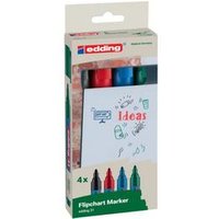 Edding 31 EcoLine Flipchart Markers in Assorted Colours - Pack of 4 (4-31-4)