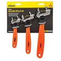 Rolson 3 Piece Adjustable Wrench Set