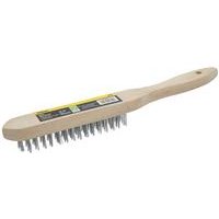Rolson 4-Row Wire Brush with Wooden Handle (12 Pack)