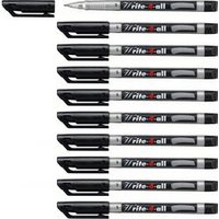 Stabilo Write-4-all Permanent Marker Pen SuperFine Black Pack of 10 (166/46)