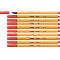 STABILO point 88 Fineliner Pen 0.4mm Line Red Pack 10 - 8840 10269ST