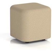 Harlestone Small Square Stool In Flax Fabric Upminster Body Top