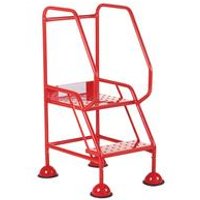 5 Star 2 Tread Red Step Ladder with Domed Feet