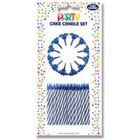 Eurowrap Blue Cake Candle Set (Pack of 6)