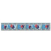 Eurowrap Happy Birthday Boy Foil Party Banner - Pack of 6