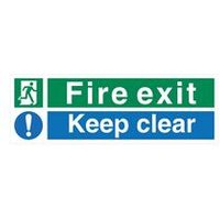 5 Star Rigid Plastic Fire Exit Keep Clear Sign 150x450mm