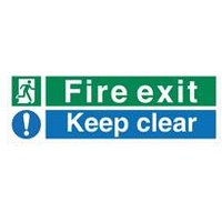5 Star Self-Adhesive Fire Exit Keep Clear Sign 150x450mm