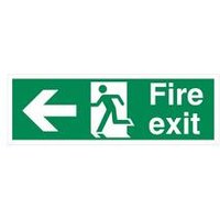 5 Star Fire Exit Running Man Left Arrow Sign 150x450mm