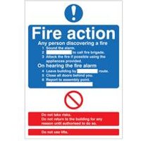 5 Star Fire Action Rigid Plastic Sign A5