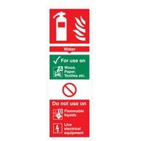 5 Star Self-Adhesive Water Extinguisher Sign 300x100mm
