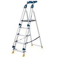 Werner Workstation 5 Tread Stepladder with Twin Safety Handrails Blue