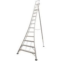 Werner Adjustable 11 Tread Tripod Ladder with High Handrail Aluminium