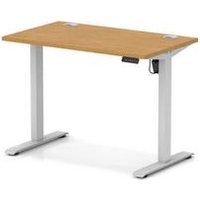 Air Lite 1000 x 600mm Height Adjustable Office Desk Oak Top Cable
