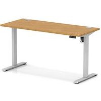 Air Lite 1400 x 600mm Height Adjustable Office Desk Oak Top Cable